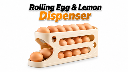 Rolling Egg & Lemon Dispenser for 18-24 Eggs – Fridge Storage Rack