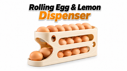 Rolling Egg & Lemon Dispenser for 18-24 Eggs – Fridge Storage Rack