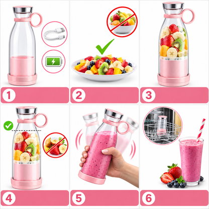 Portable USB Rechargeable Mini Blender – Personal Smoothie & Juice Maker